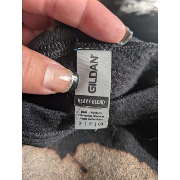 Acid Wash Tie Dye Skeleton"Rock N Roll" Hands Sweatshirt By Gildan Sz Small - Picture 7 of 9